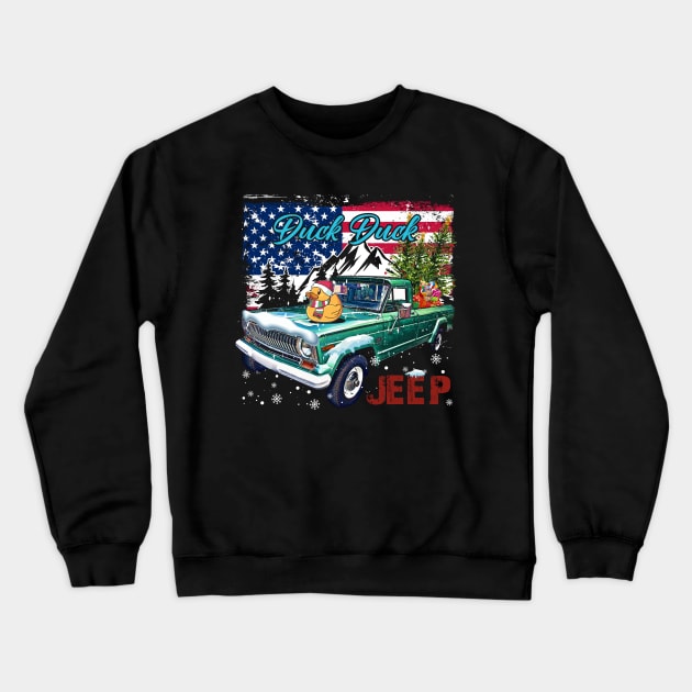 Jeep Gladiator J series Awesome JEEP Flag Crewneck Sweatshirt by ElenaBerryDesigns